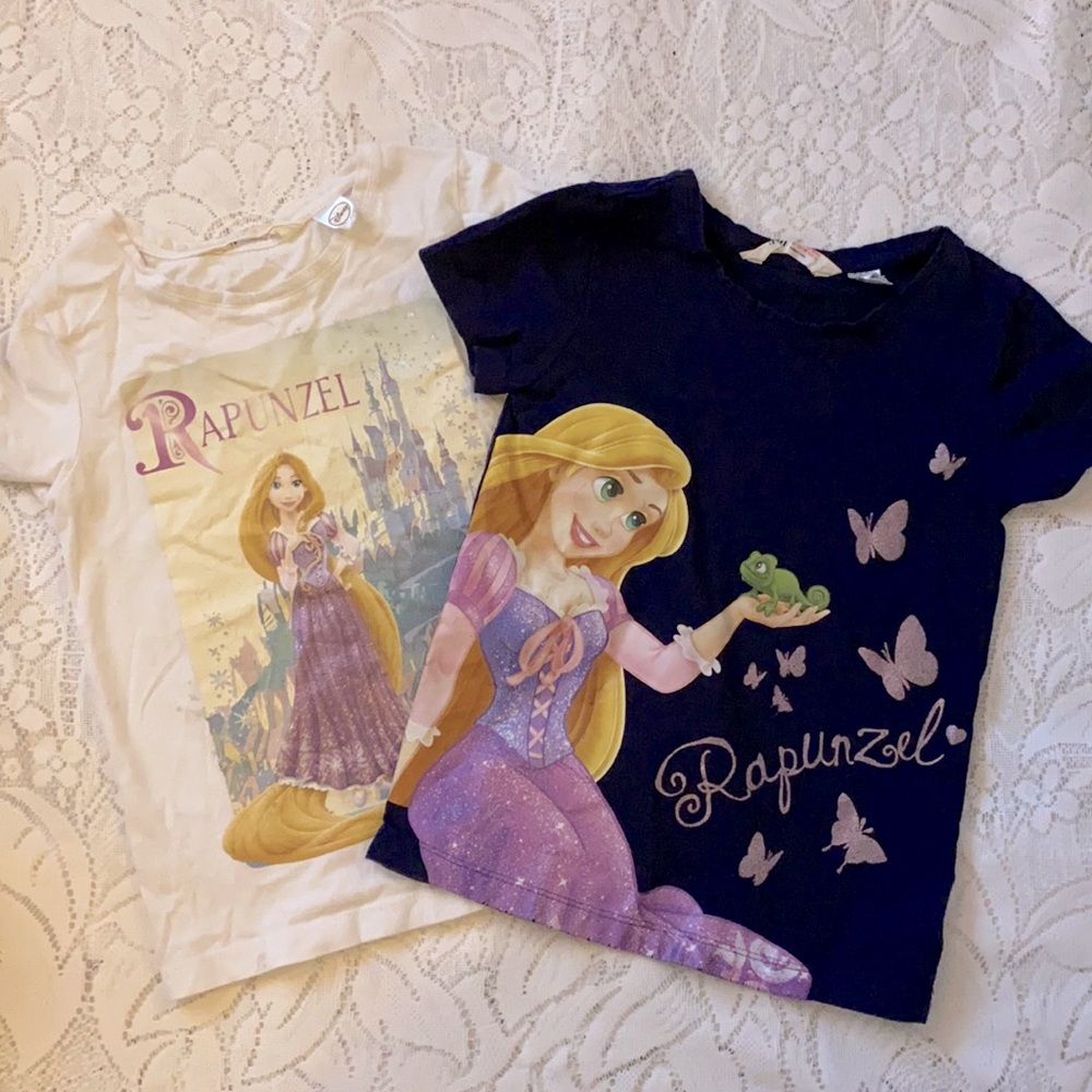 H&M Disney Rapunzel Tees - size 6-8